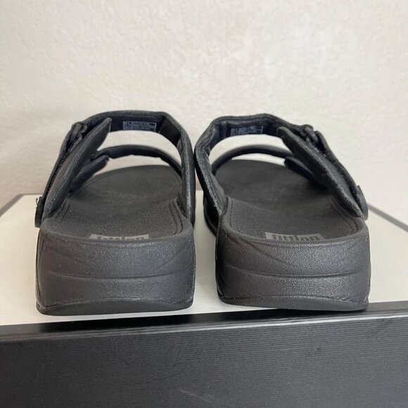 FITFLOP Gogh Moc Sandals Black Leather Adjustable Strap Slide Slip On‎ Mens 9 US main image 8